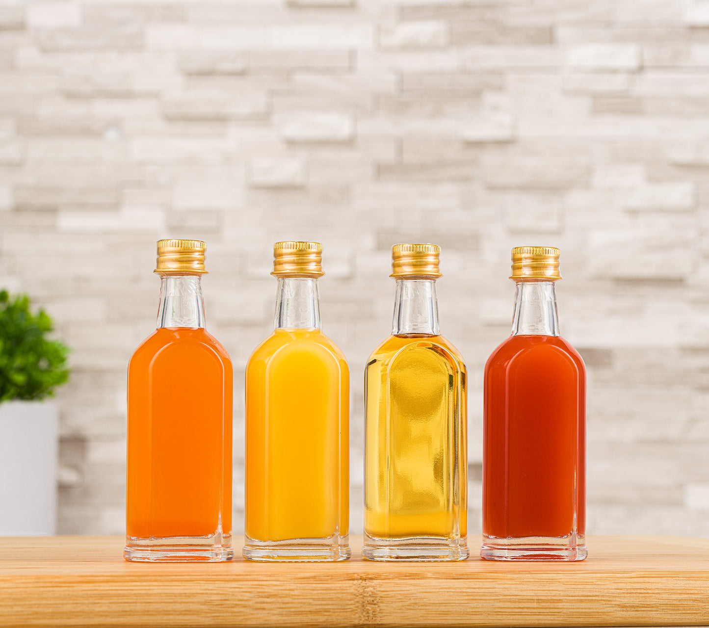 Mini Glass Bottles with Gold Caps and Heat Shrinks - 50 ml