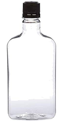 Pellah 375 ml (12.7 Oz.) Plastic Flask bottles with Temper Evident Caps (154 Pack)