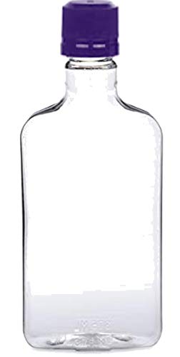 Pellah 375 ml (12.7 Oz.) Plastic Flask bottles with Temper Evident Caps (154 Pack)