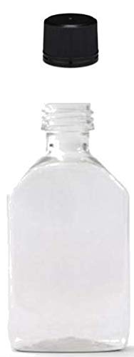 50 ml (1.7 Oz.) Flask Plastic Bottles with Temper Evident caps (10 Pack)