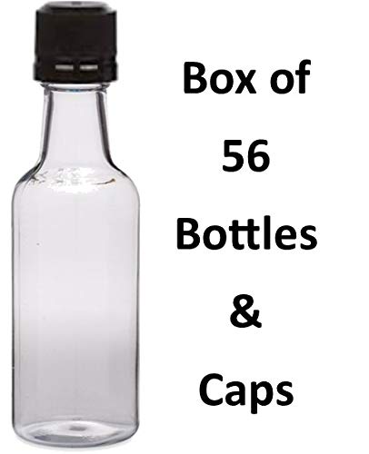 50 ml (1.7 Oz.) Plastic Mini Bottle with Tamper Evident Caps - Pack Of 56