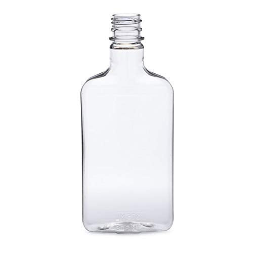 Pellah 375 ml (12.7 Oz.) Plastic Flask bottles with Temper Evident Caps (154 Pack)