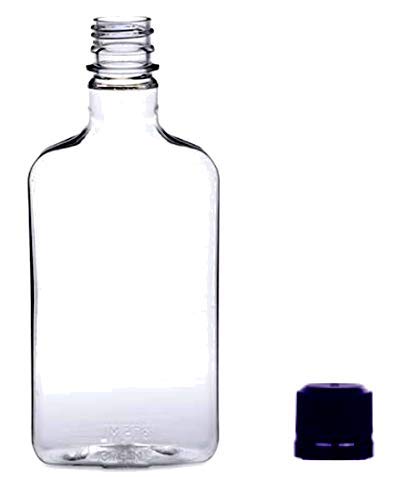 Pellah 375 ml (12.7 Oz.) Plastic Flask bottles with Temper Evident Caps (154 Pack)